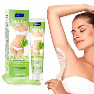 INelia Крем за обезкосмяване Sensitive с АЛОЕ ВЕРА и D-ПАНТЕНОЛ - 125 мл